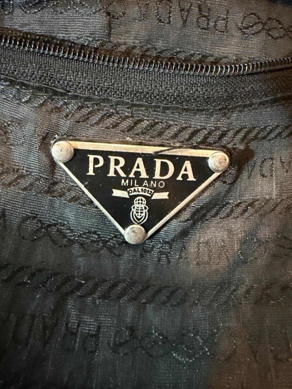 Prada Black Messenger Bag with Silver Buckle